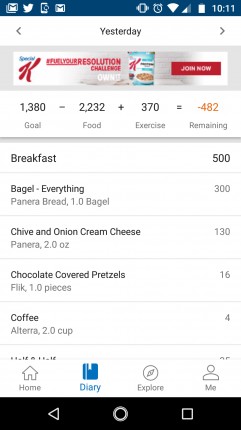 Yesterday did NOT end up with a calorie deficit, which I am not happy about, but I'm rededicating my