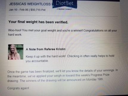 I got a woohoo...I was close to losing but made my goal