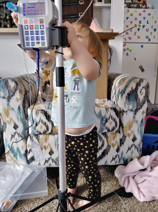 After a week and a half of being in the hospital my baby is finally home on home infusions. Its goin