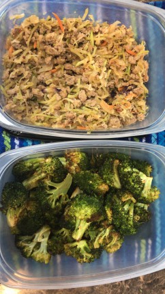 Pork Egg Roll in a Bowl and some Roasted Broccoli...it’s a meal prepping kinda day!! Outside grillin