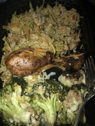 Crack slaw, broccoli and bbq chicken for lunch today...meal prep pays off when you have yummy lunche