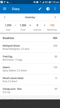 My first day logging food!