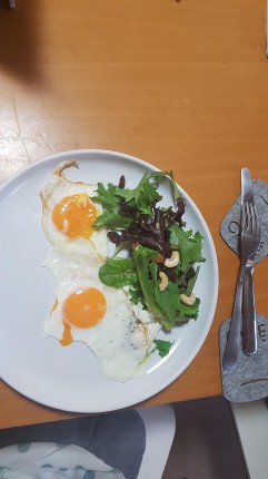 For the first time in months I prepared breakfast and actually sat down to eat it!! Proud of myself