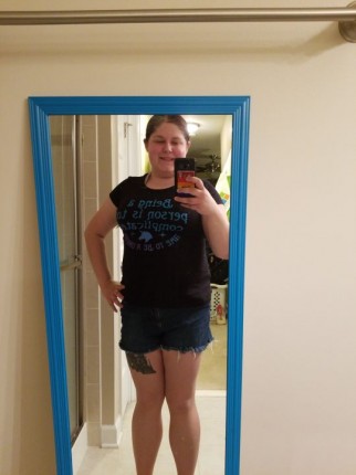 I can finally see a difference and I was pleasantly surprised to see that a shirt a size smaller tha