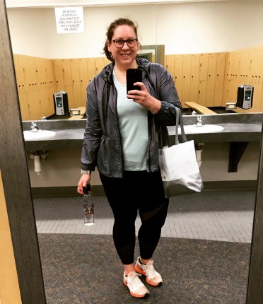 Post workout selfie! Worked with a trainer yesterday and I’m feeling it today. We did squats, deadli