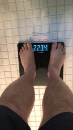 I made my goal. I also entered another DietBet to keep the momentum going. 223.4 today, with an even