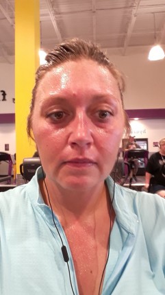 Hot mess champion! Had a great workout but now sitting in my car with the air running trying to dry