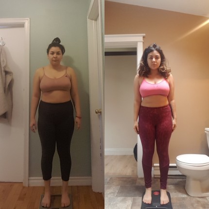 This is my very first progress photo vs. me now for this weeks progress weigh in. I thought it might