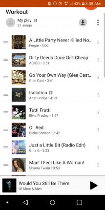 My workout playlist. It has a little bit from a bunch of genres. If it has a good beat, or means som