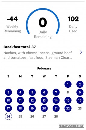 Yesterday I had a 102 point day, to put that in perspective for anyone who doesn’t know weight watch