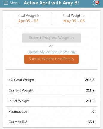 I’m confused, whenever I try to do my first weigh in all my numbers are crossed out and it says I ca
