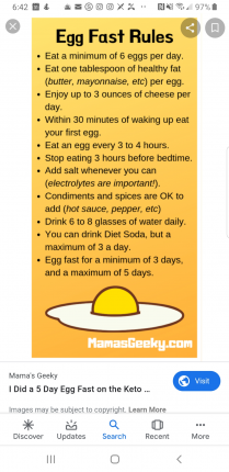 Egg fast. I usually do it at the end of the challenge. :smiley: