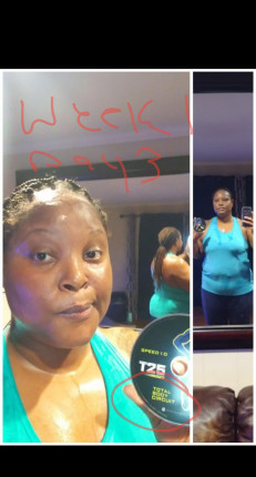 I started dating my boyfriend Shaun T again. He constantly reminds me how out of shape I am. We have