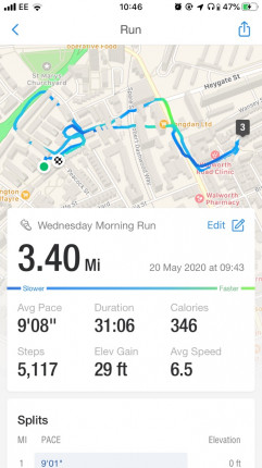 Did my 3 mile run (5K) a little slower than usual today but hey, happy I got it done. Was so tempted