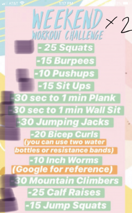 2 rounds of 10 exercises done!