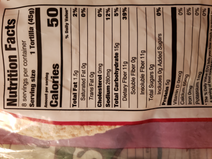 Just realized that the nutritional label is hard to read, so talking another pic of just that.