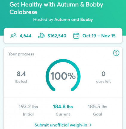 Woooooo! Waiting for the official confirmation of my photos but I made it. First DietBet and it took