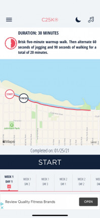 My husband and I completed Day 1 of our C25K training yesterday and we’re ready for Day 2 today! Get