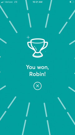 Hurray! I won finally!