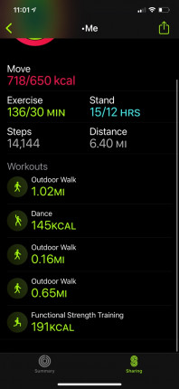 Well we did a staycation and I drank, so I had to up my workouts today.