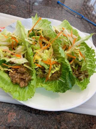 Turkey lettuce wraps for lunch