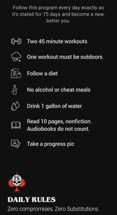 Yesterday I completed the 75 Hard program. 75 days of drinking a gallon of water; two daily 45 minut