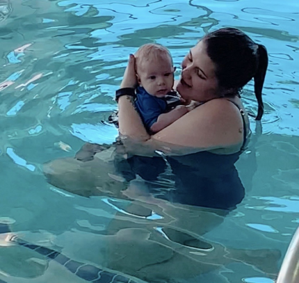 I went swimming with my sweetheart today because his regular Friday swim class was canceled! Love th
