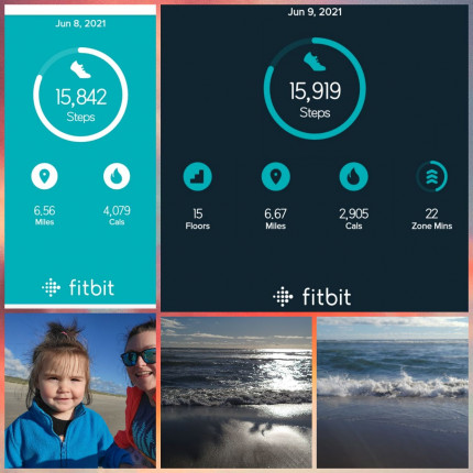 Yesterday's total steps and todays excercise