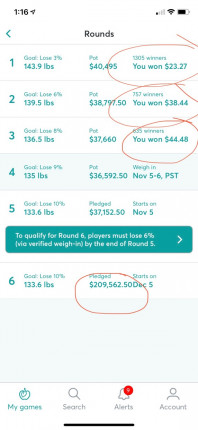 Question! If you are a winner in round 6, do you win a percentage of that $200k in addition to the w