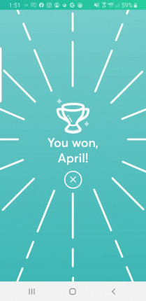 2nd dietbet in a row that I won. Hoping to keep the motivation going through the rest of the year!