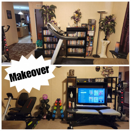 Reorganized my workout space/movie room and built my new workout bench today. Next step is to add so
