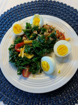 Saturday Breakfast. Inspired by yesterday’s Zoom call. :two_hearts: