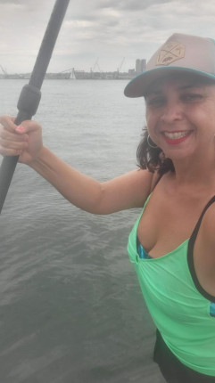 Yesterday as decided to replace tge gym with an hour if paddle boarding amd still did my Rucking :mu