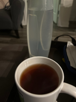 Tea and water to end the day.