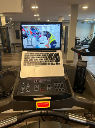 This happened yesterday! Gym in my apartment. Did some weights after.