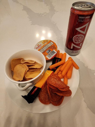 Here's my lunch today for 585 calories. Those are wilde Protien chips for anyone wondering. For Brea