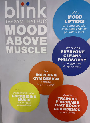 Gym sign. Nice gym close to home. Great hours. 24 hours a day Monday - Friday. 6am to 8pm on Saturda