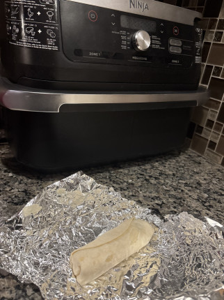 I am cheap and hate seeing food thrown away so yesterday I took leftover scrambled eggs and put them