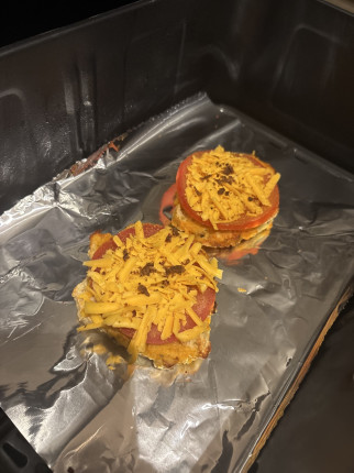 This was a guilty pleasure meal at my hospital , Bagel Friday! It was regular bagels with this spicy