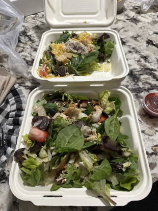 Tonight’s dinner is pick two from Mcallester. Each half is big enough for a whole meal