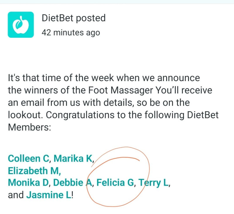 That's ME! I have been doing diet vets forever and I've never won anything! I'm so excited!!