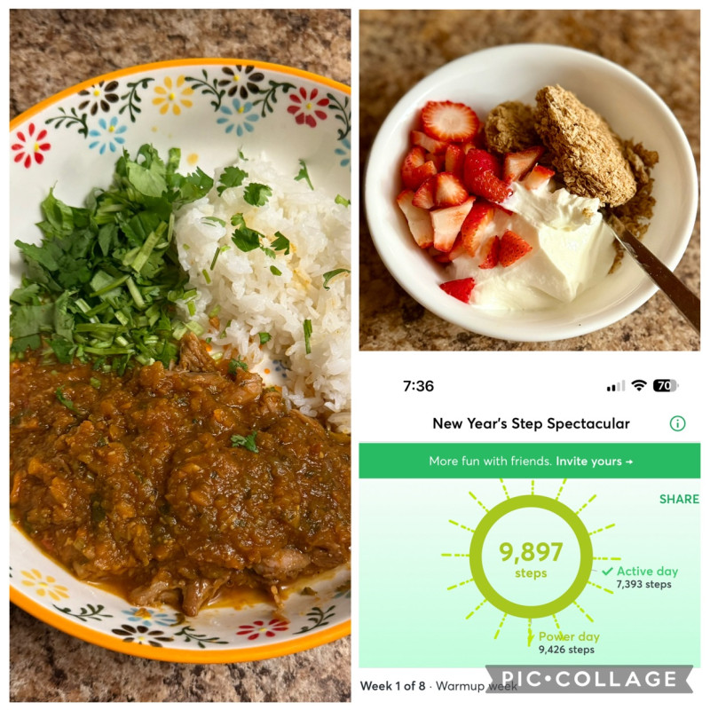 And this concludes my third day .Dinner was stew and jasmine rice .Snack: plain Greek yogurt, straw