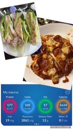 Nailing my diet so far this year! I got to have TWO pizzas tonight because I had a busy morning and