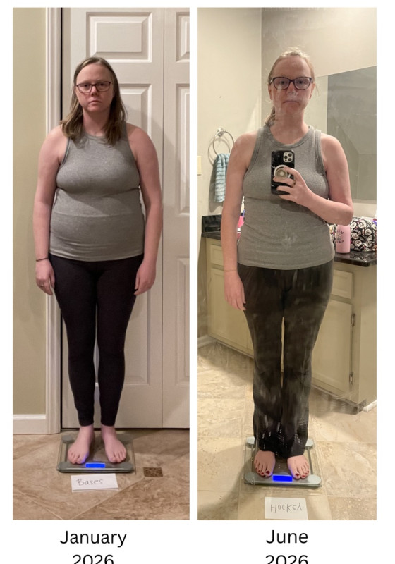 32lbs down!! 😳I’m seriously mind blown seeing the side by side. Body dysmorphia is a terrible thing