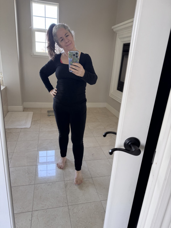 Gym ready, yesterday morning. I still have more weight to lose, but I also have to literally regrow