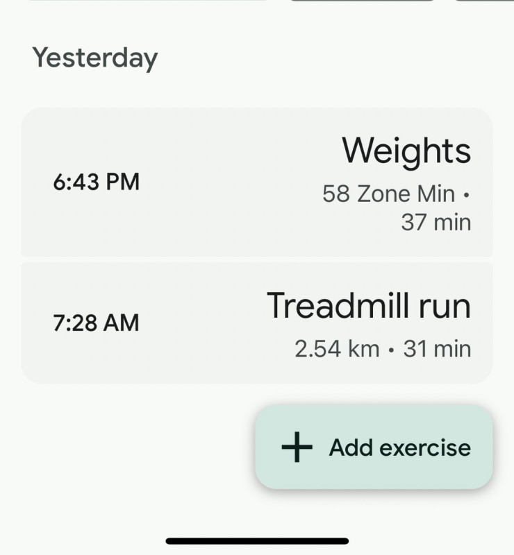 Work outs done yesterday. I’m doing the speed train program and getting a run/walk in, in the mornin