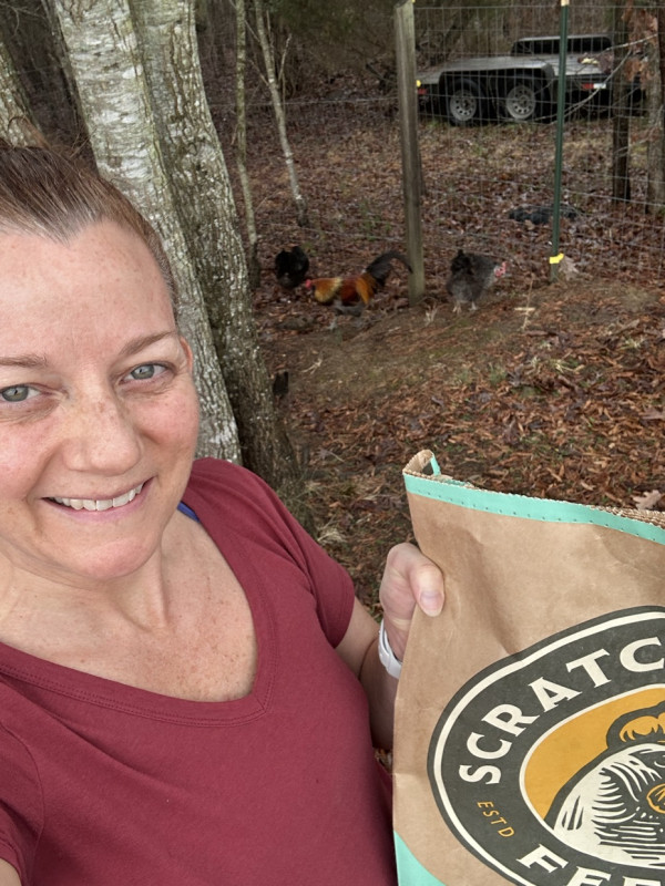 One of my “why’s”… so I can handle these 40 pound bags of feed without asking the hubs for help.