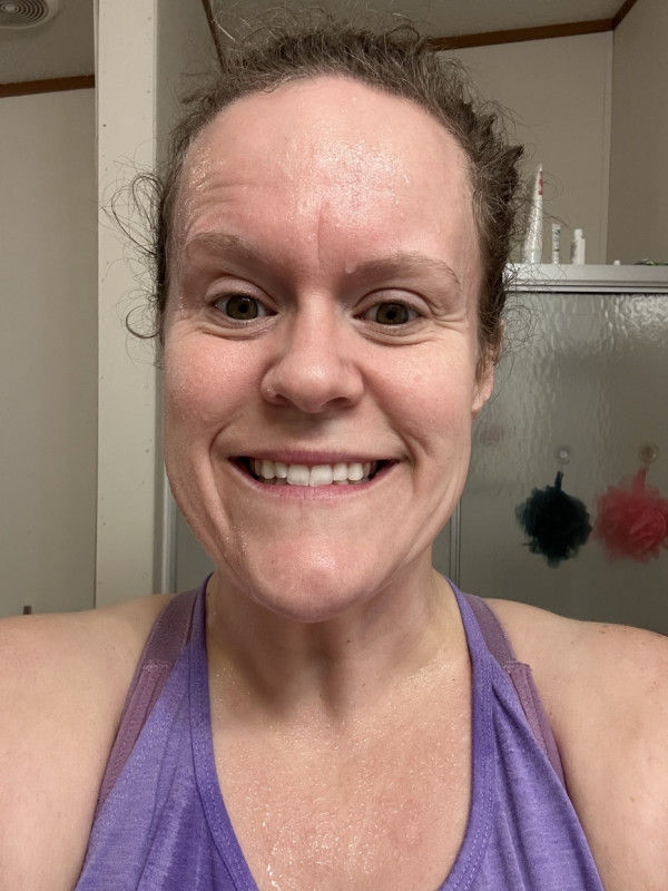 Full body hiit done ✅ Holy sweat!!! Started off the day with movement as I ok be in a gym for my kid