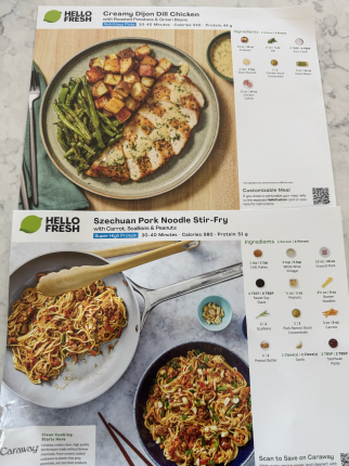 A couple examples of the Hello Fresh meals made this past week.