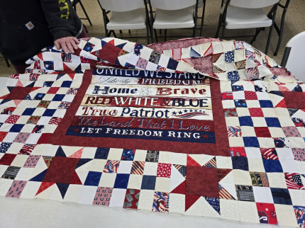 Filling up my spirit by volunteering at Quilts of Valor, an organization that gives quilts to vetera
